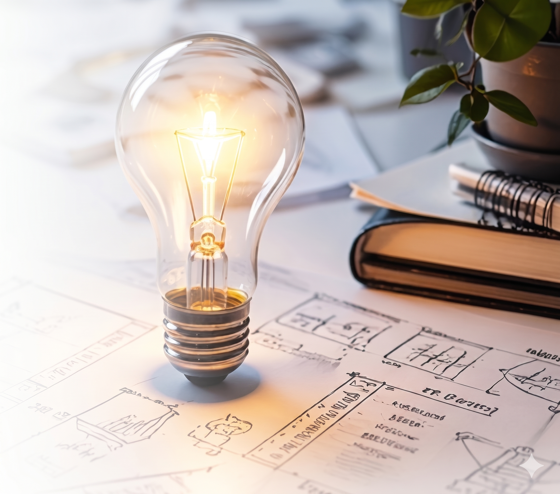 Lâmpada sobre projetos